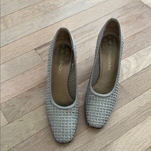 Enzo Angiolini Silver Textured Heels